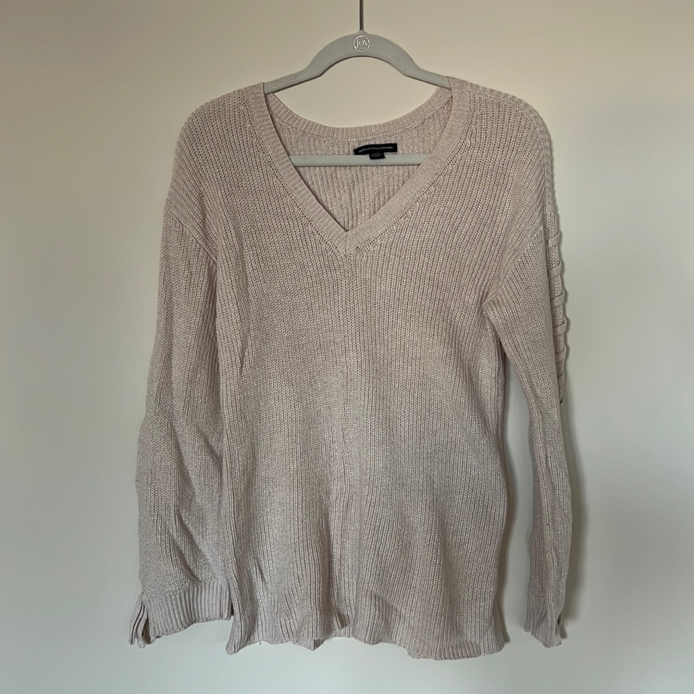 Cream V-Neck Sweater